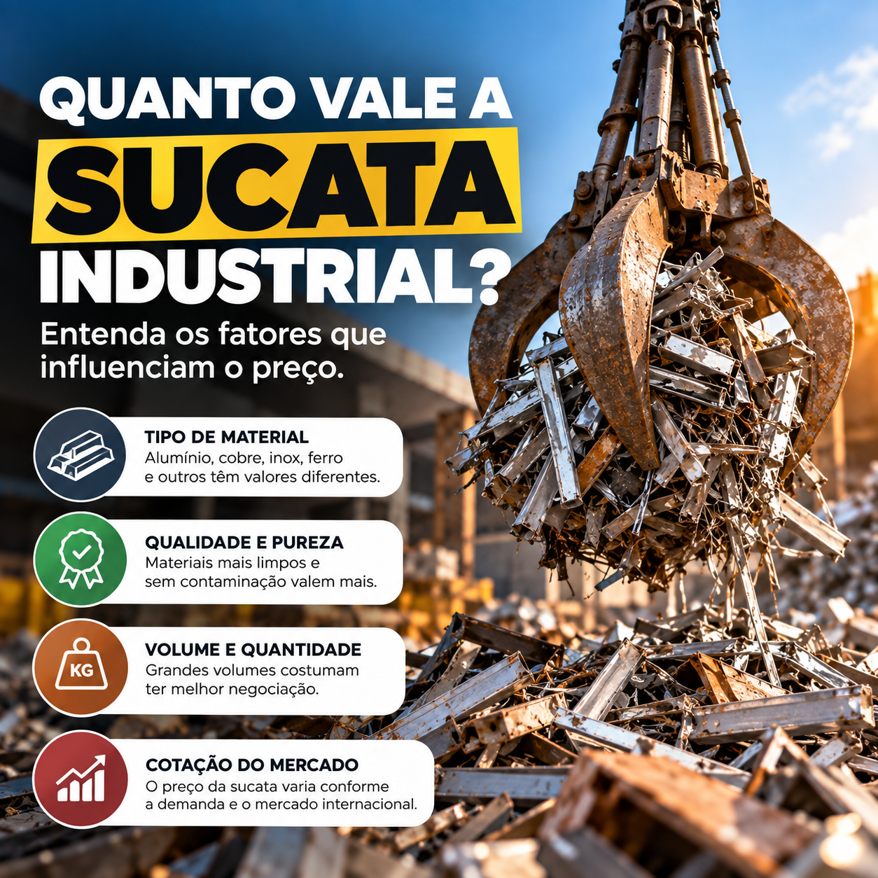 Fênix Resíduos Metálicos - Quanto vale a sucata industrial? Entenda os fatores que influenciam o preço.